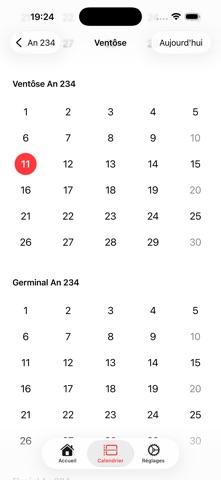 Calendrier républicain moderne iPhone screenshot