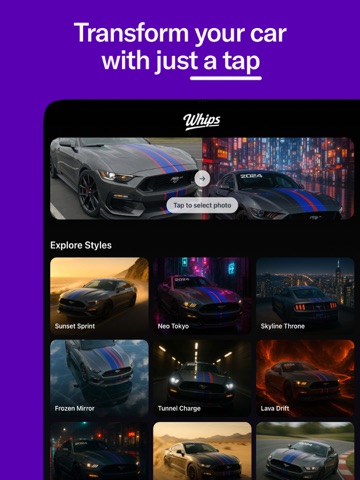 Whips AI: Car Photoshoot Maker iPad screenshot