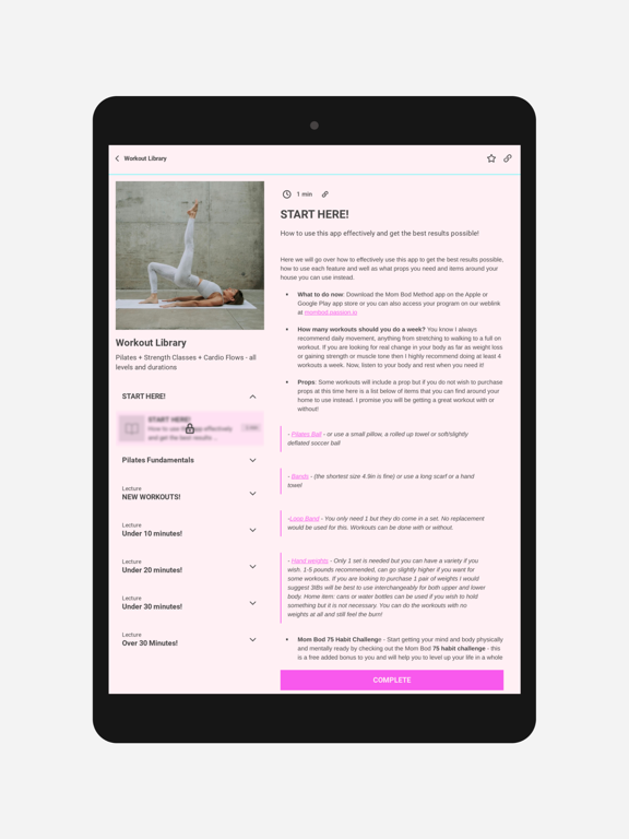 MOM BOD METHOD iPad screenshot 2 - Health & Fitness app
