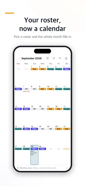 Dalune: Shift Calendar & Alarm screenshot 1
