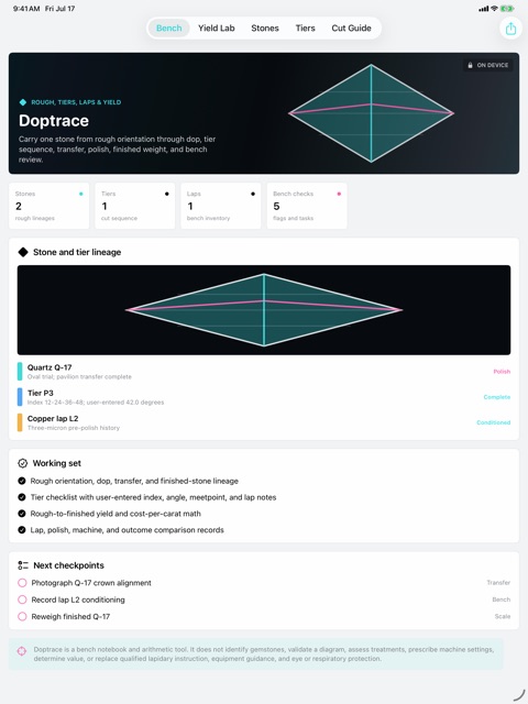 Doptrace: Faceting Bench screenshot 2