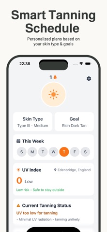 Tanning App AI & UV Tracker screenshot