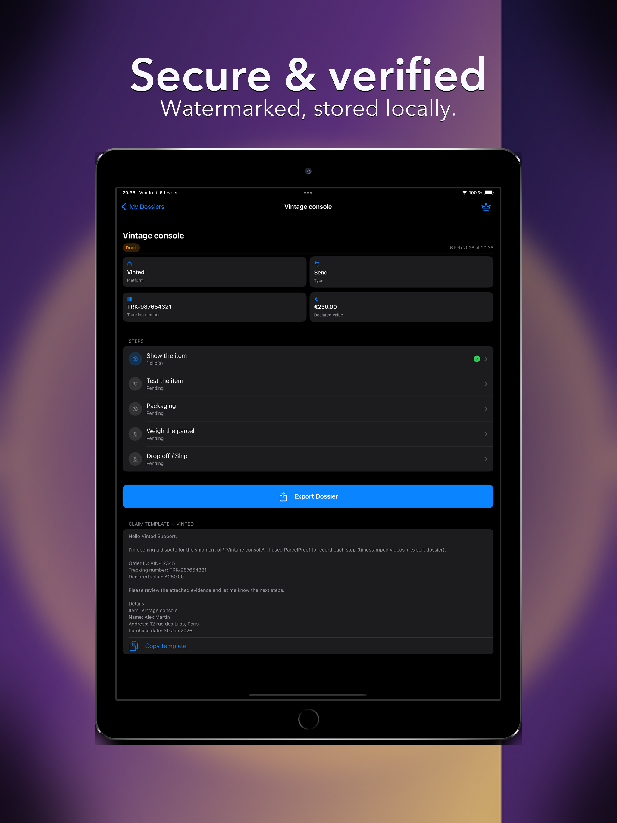 ParcelProof screenshot 7