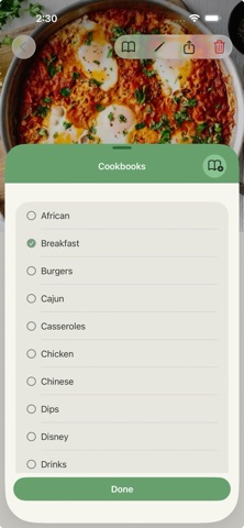 RecipeBook - Menu, managed. screenshot
