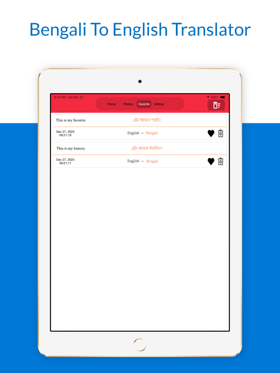 Bengali To English Translator iPad screenshot