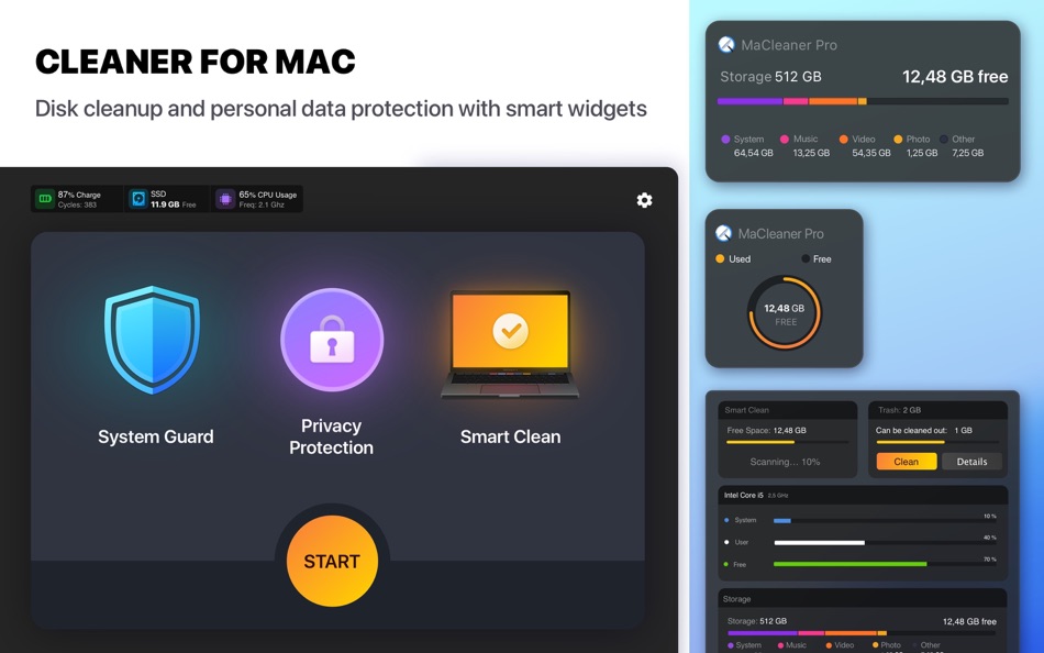 #1. MaCleaner Pro: Disk Cleaner (macOS) 由: Everyday Tools, LLC