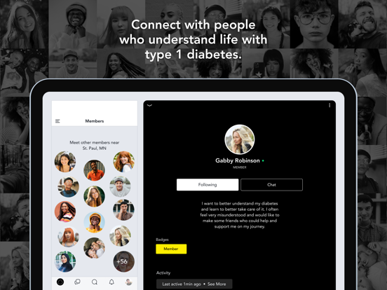 Beyond Type 1 Diabetes iPad screenshot 1 - Social Networking app