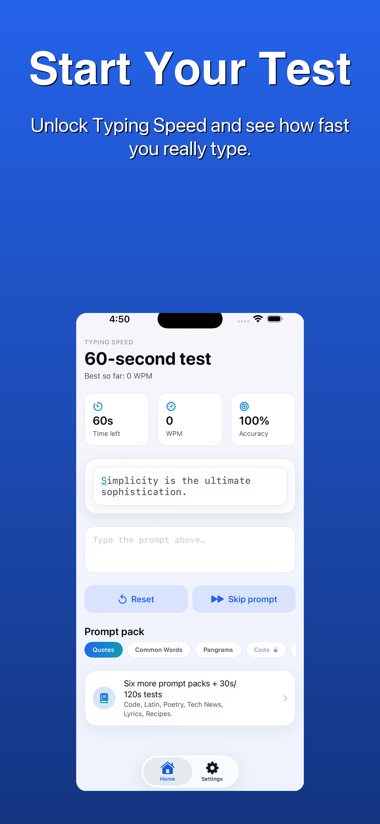 Typing Speed Test - WPM screenshot 5