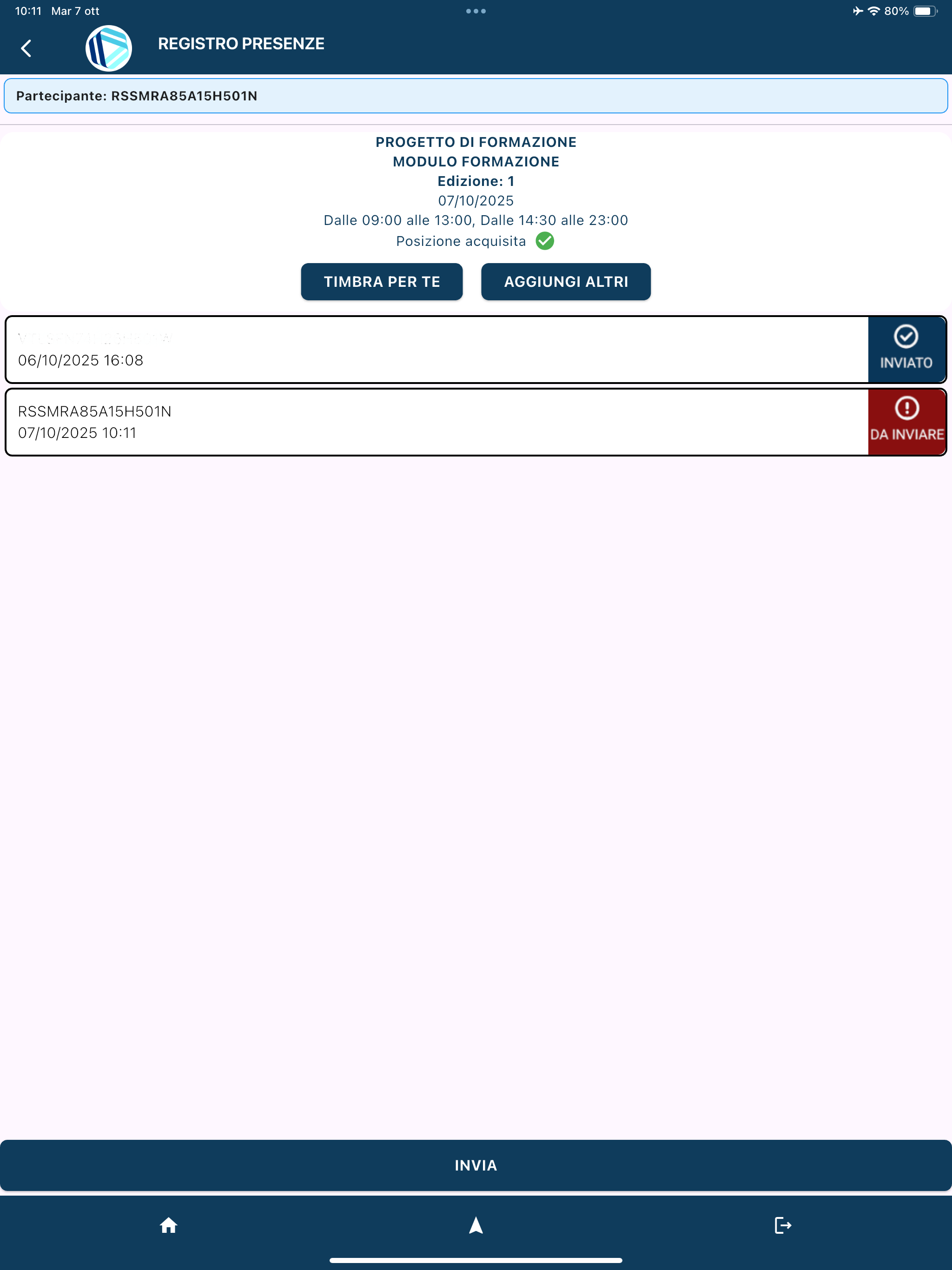 Registro Presenze FBA