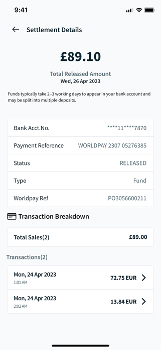 Worldpay Dashboard Screenshot 8 of 9
