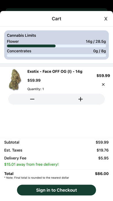 Smokeland Cannabis Delivery Screenshot