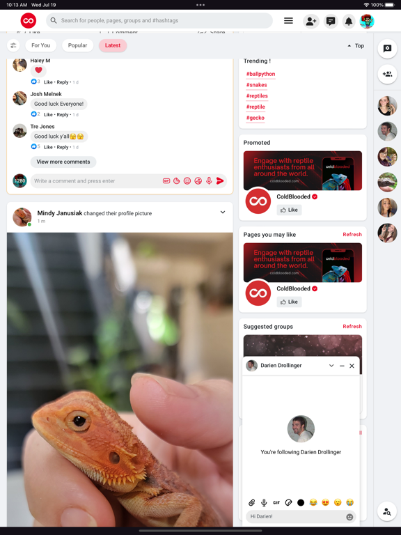 ColdBlooded Social iPad screenshot 10 - Social Networking app