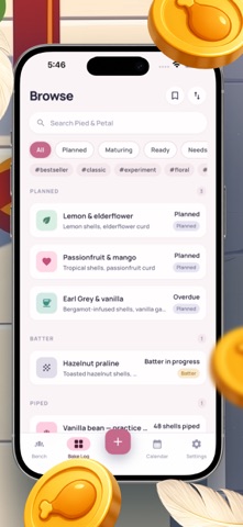 Pied Petal Macaron Log screenshot