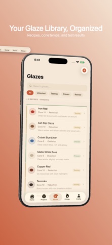 Pottery Glaze Log - Bisque iPhone screenshot