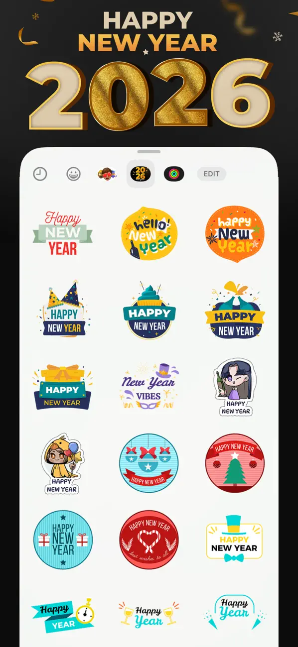 Screenshot #2 pour New Year Stickers!!