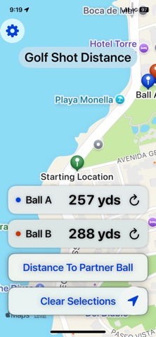 Golf Tee Shot distance screenshot