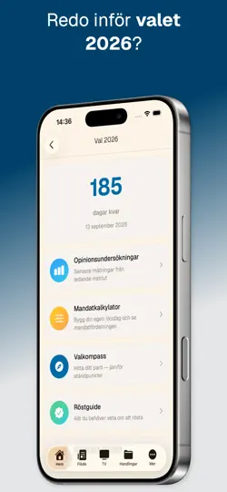 Captura de pantalla de Riksdagsinsyn en iPhone 2