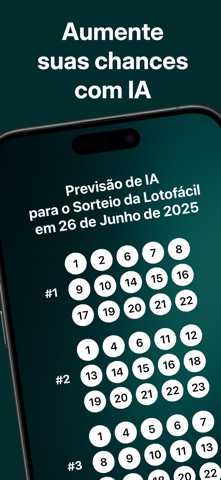 Lotofácil IA Palpites e Dicas iPhone screenshot
