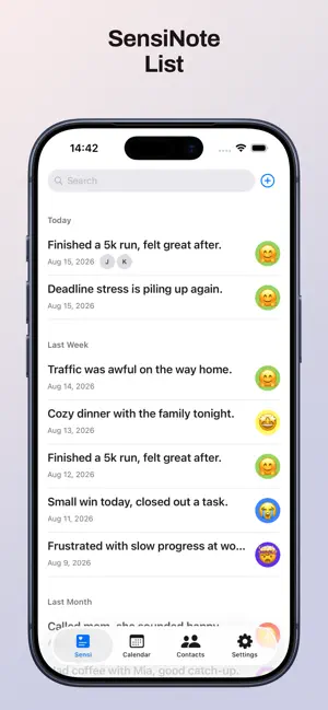 SensiNote screenshot 1