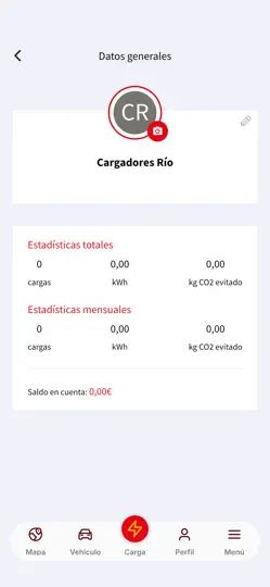 Captura de pantalla de Cargadores RÍO en iPhone 4