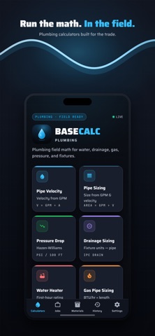 BaseCalc Plumbing Calculator Screenshot 1 of 5