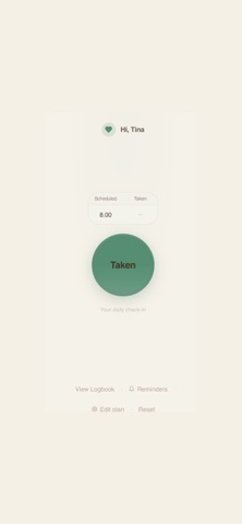 Taken - a daily log screenshot