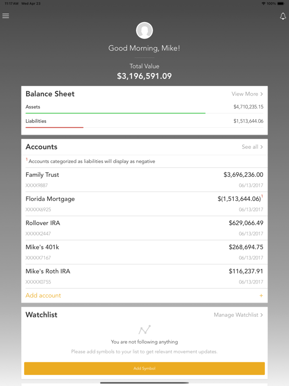 State Bank Wealth Management iPad screenshot 2 - Finance app