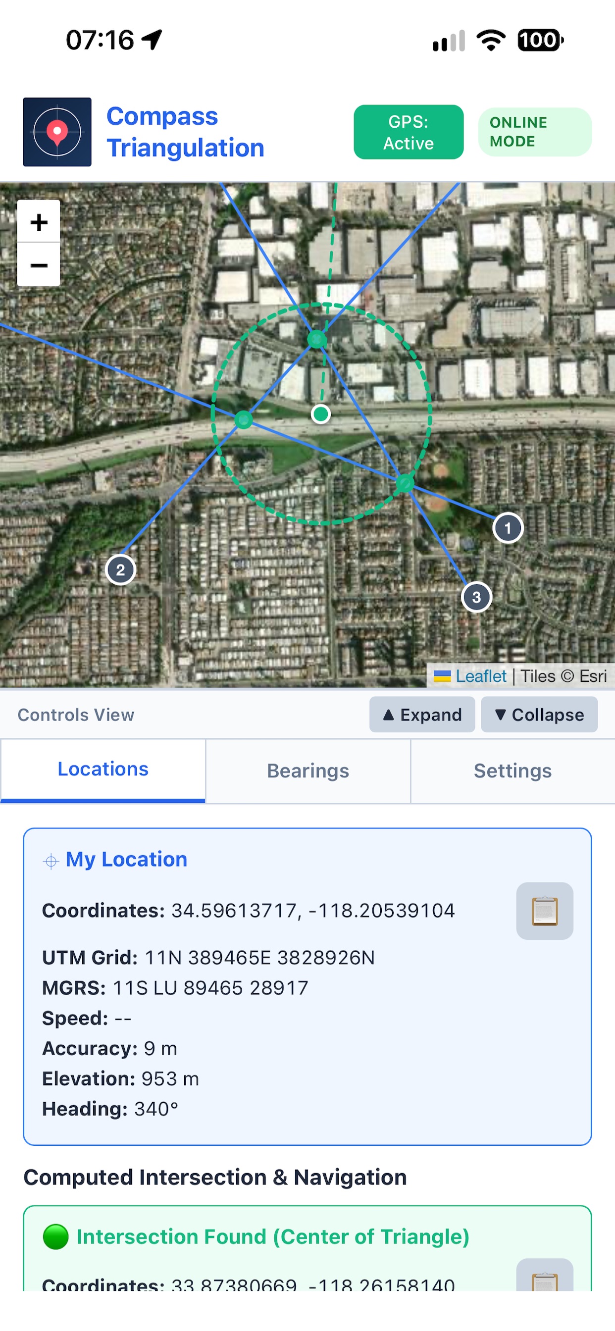 Screenshot 1 of Compass Triangulation
