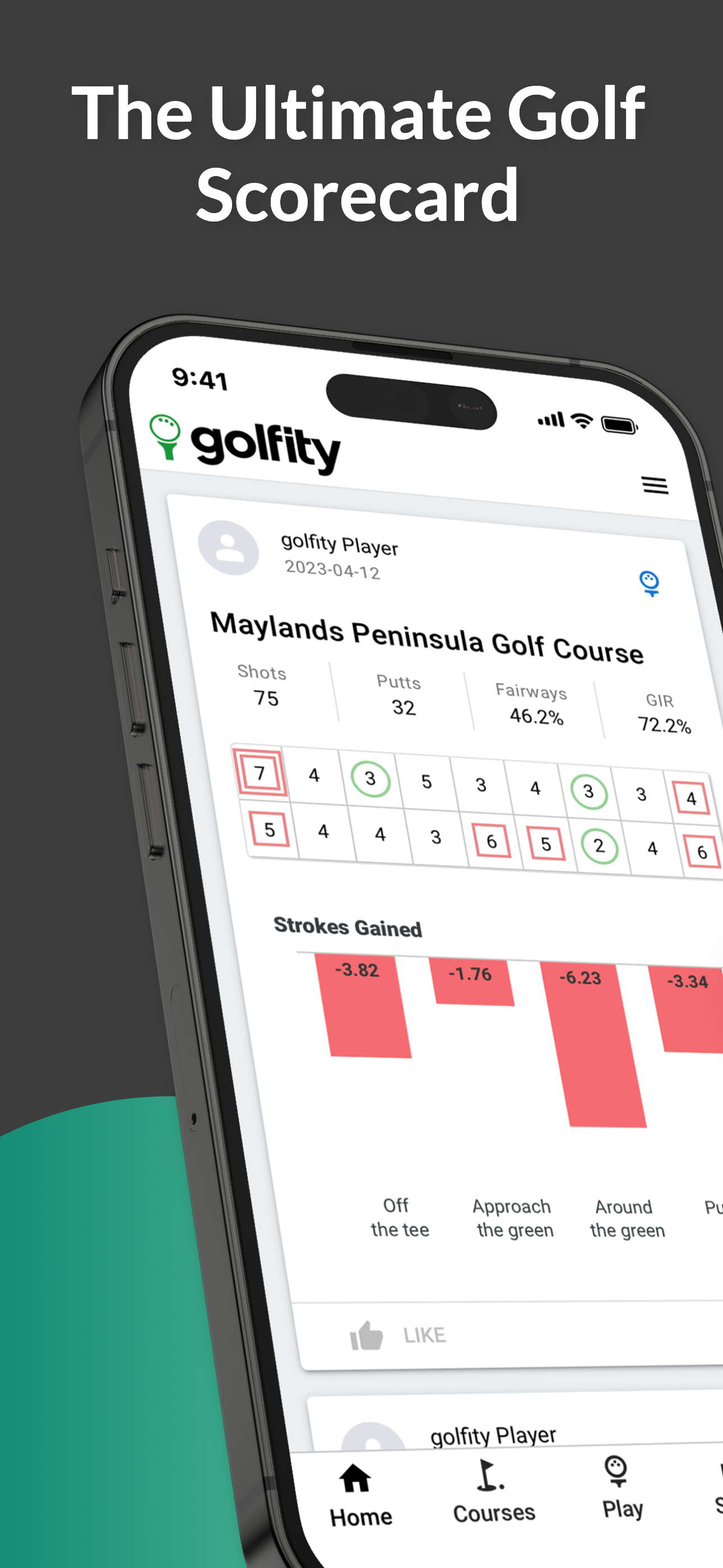 golfity: track golf scores