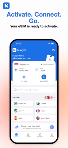 Novyro eSIM: Travel Data 스크린샷 1