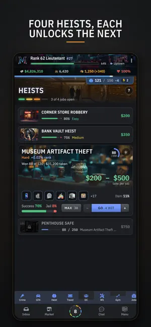 Mobsteria - Crime RPG screenshot 3
