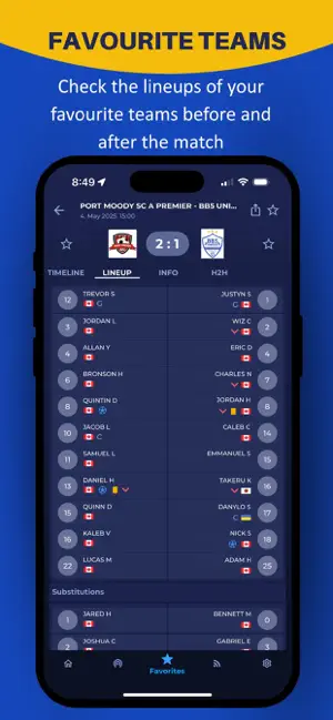 BC Soccer iPhone screenshot 2