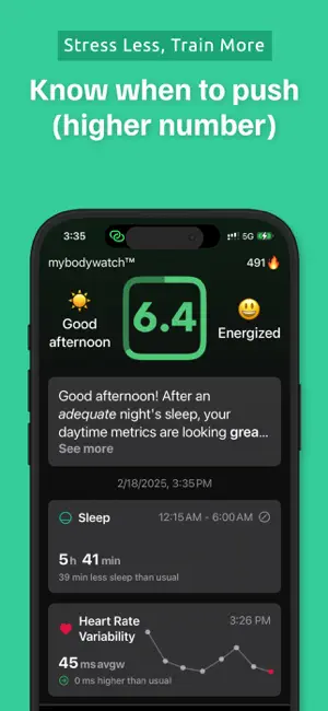 MyBodyWatch - HRV, Recovery screenshot 1