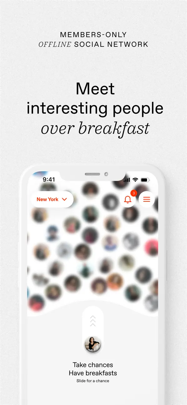 Screenshot #1 pour The Breakfast: meet new people