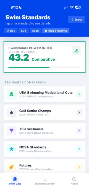 SwimCalc++ screenshot 2