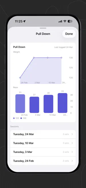 Robur: Gym logbook screenshot 3