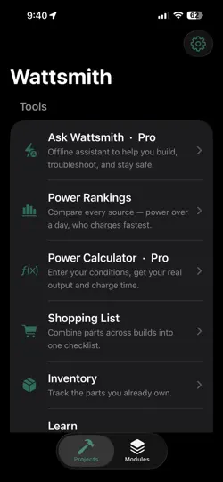 Screenshot von Wattsmith auf dem iPhone 6