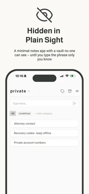 Plainsight - Private Notes screenshot 1
