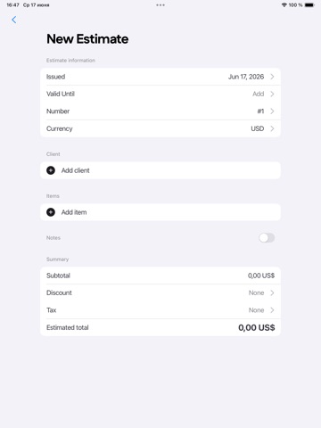 Invoice Maker: Invio iPad screenshot