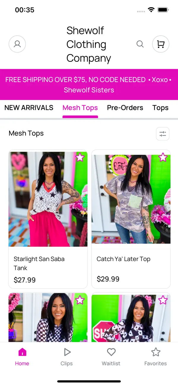 Screenshot #1 pour Shewolf Clothing Company