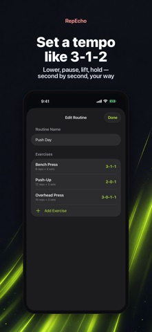 RepEcho: Lifting Tempo iPhone screenshot