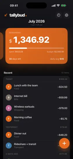 Screenshot von TallyBud - Expense Tracker auf dem iPhone 1