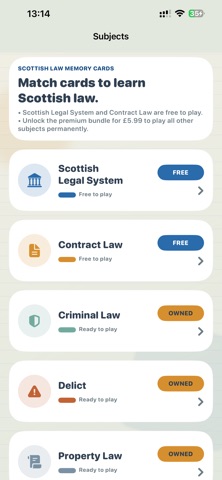 Scottish Law Memory Games screenshot 1