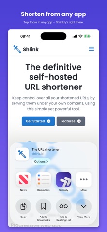 Shlinkly iPhone screenshot