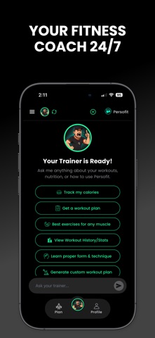 AI Fitness Trainer - Persofit iPhone screenshot