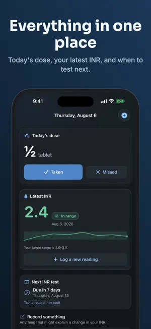 Rangewell: INR & Warfarin Log screenshot 2