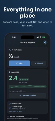 Rangewell: INR & Warfarin Log Screenshot 2 of 7