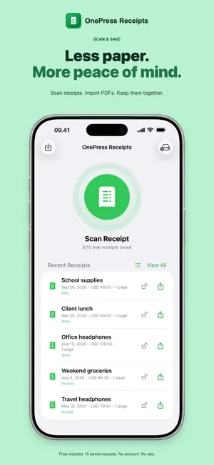 Receipt Scanner - OnePress screenshot 1