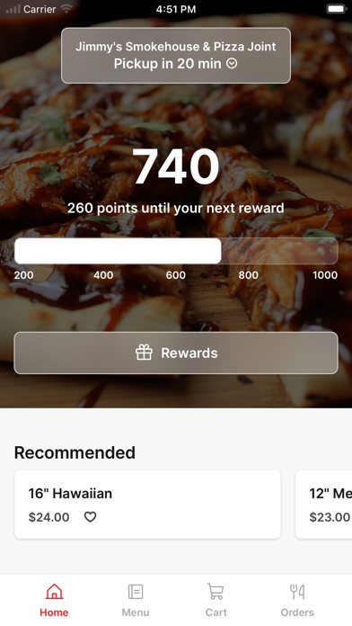 Jimmy's Smokehouse iPhone screenshot 1 - Food & Drink app