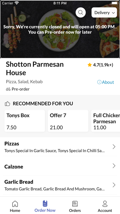 Shotton Parmesan House Screenshot